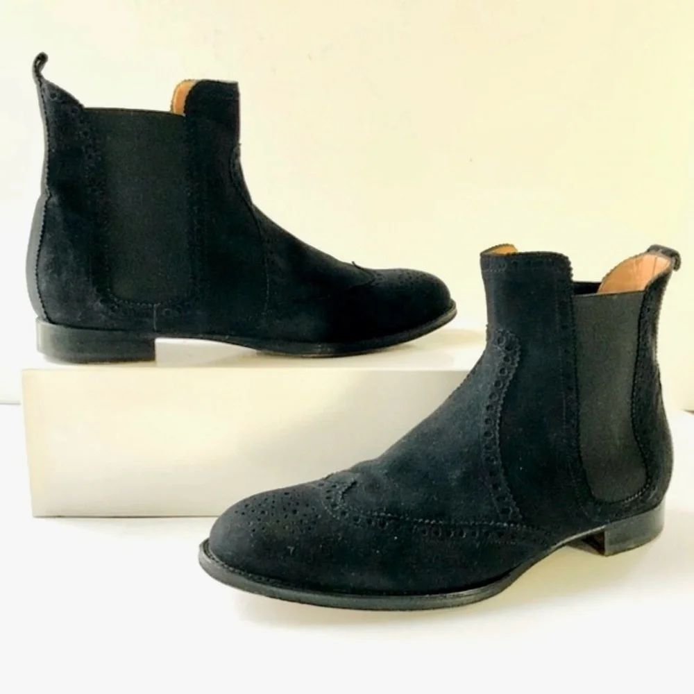 Hermès black suede Brighton boots - Picture 2 of 6